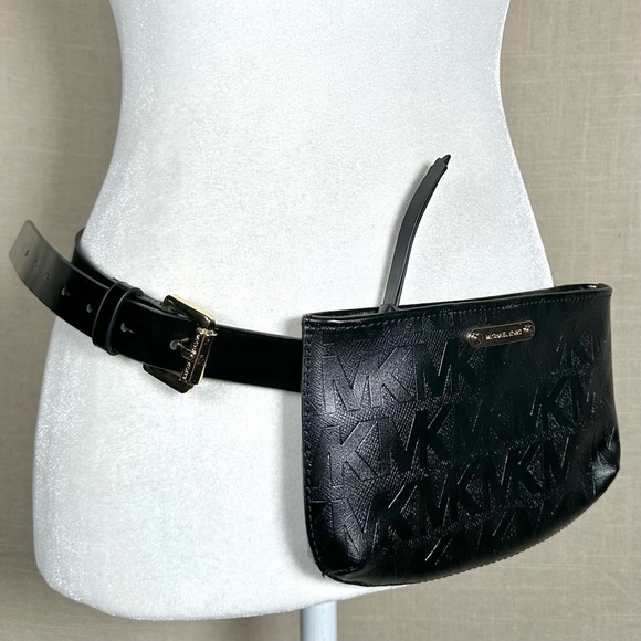 MICHAEL KORS Leather Embossed MK Logo Belt Bag - Picture 14 of 14